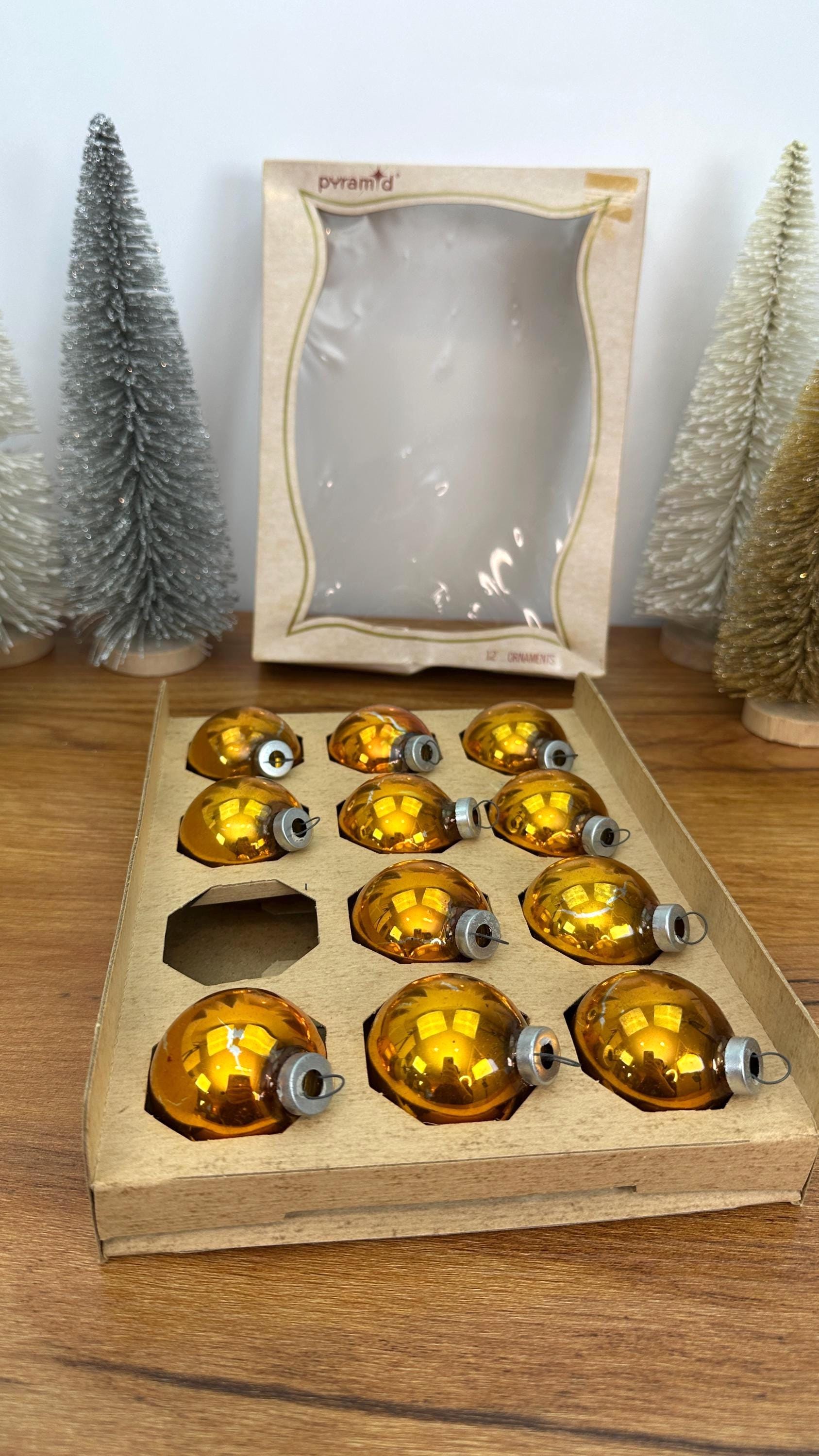 Vintage Mercury Glass Christmas Ornaments | Pyramid Rauch Made in U.S.A | 1950's Christmas Decorations