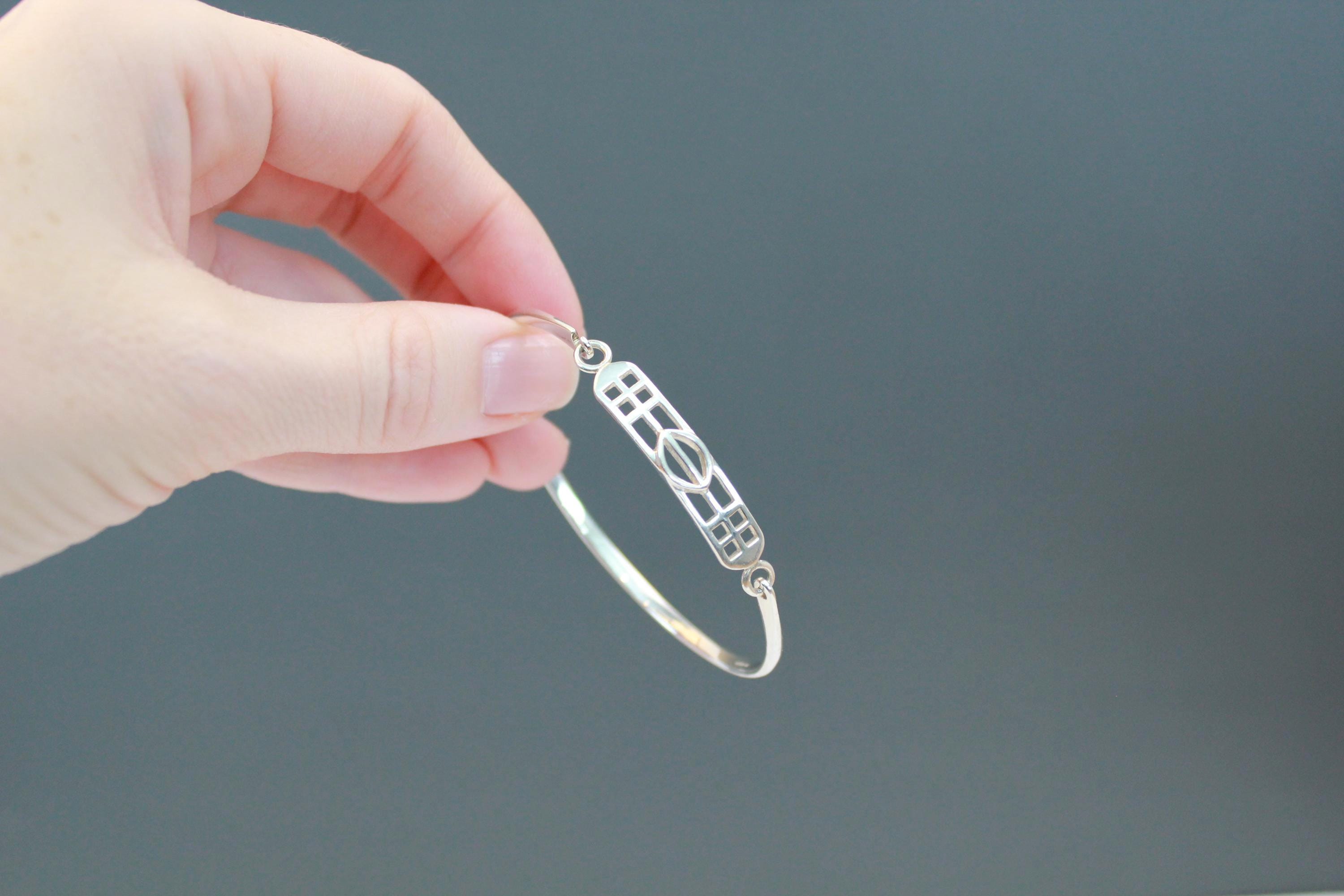 Vintage Scottish Sterling Silver Kit Heath Bangle | Charles Rennie Mackintosh Style | Silver Bangle Bracelet- 925