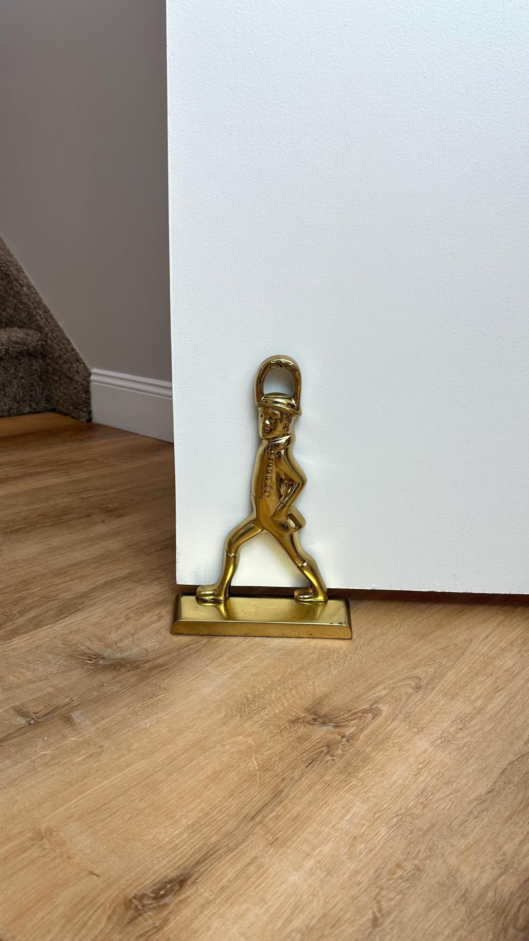 Vintage Baldwin Solid Brass Soldier Doorstop | Large Hessian Soldier | Colonial Revival Home Decor