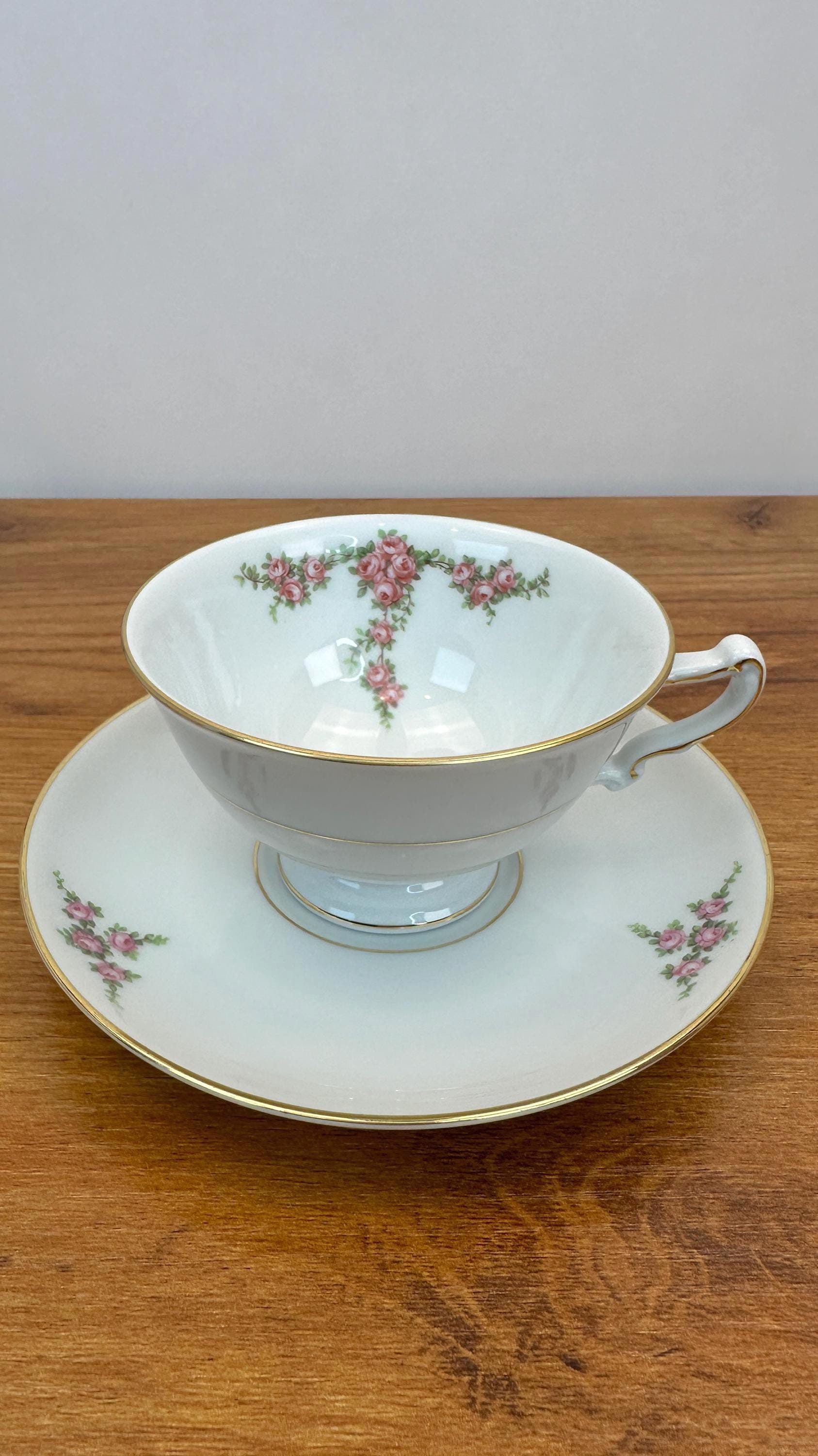 Vintage Heinrich Teacup and Saucer H&C Bavaria -Rosalinda