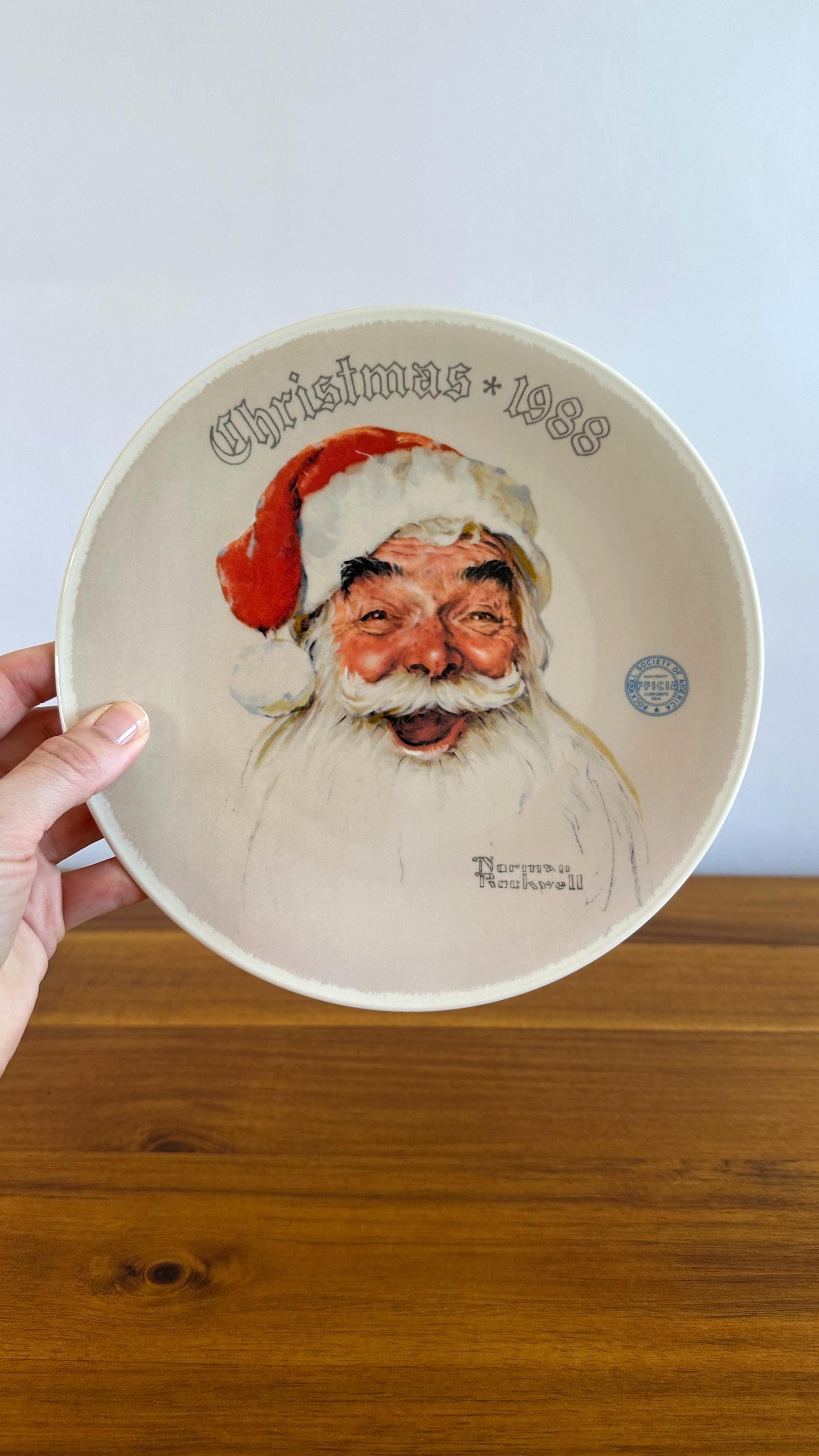 1988 Norman Rockwell Santa Clause Collectors Plate Edwin M Knowles #10364G