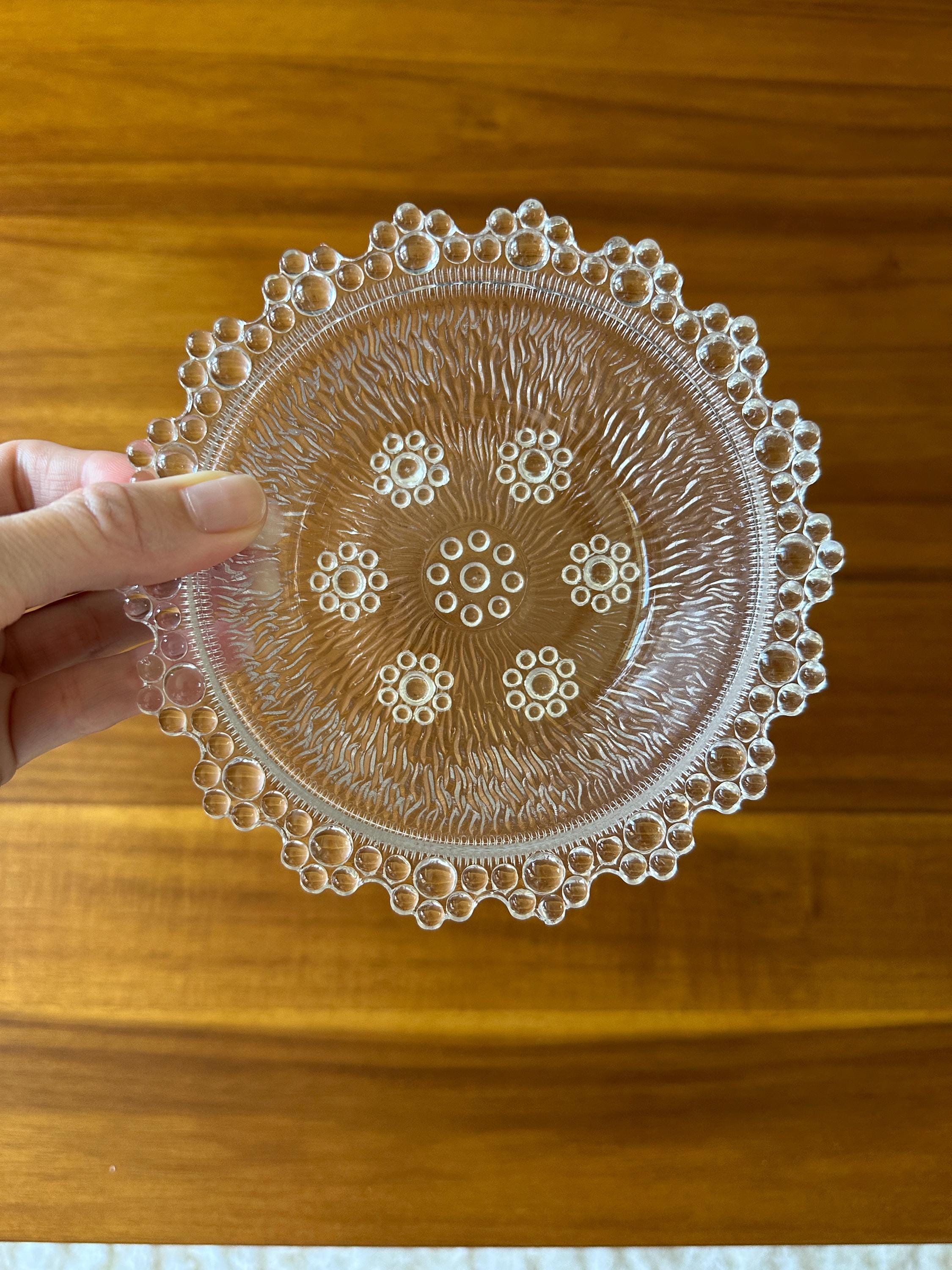 Masserini Barocco Small Glass Bowl- 1960s Vintage Italian Glass- Bubble Lace Glass Dish Mid Century Modern